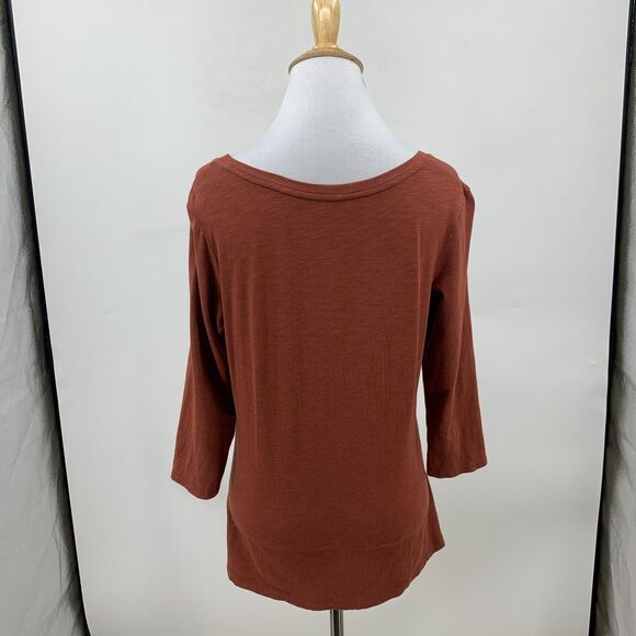 Joie Top Womens S Small Rust Scoop Neck Three Quarter Sleeve Modal Blend Casual - Picture 5 of 10